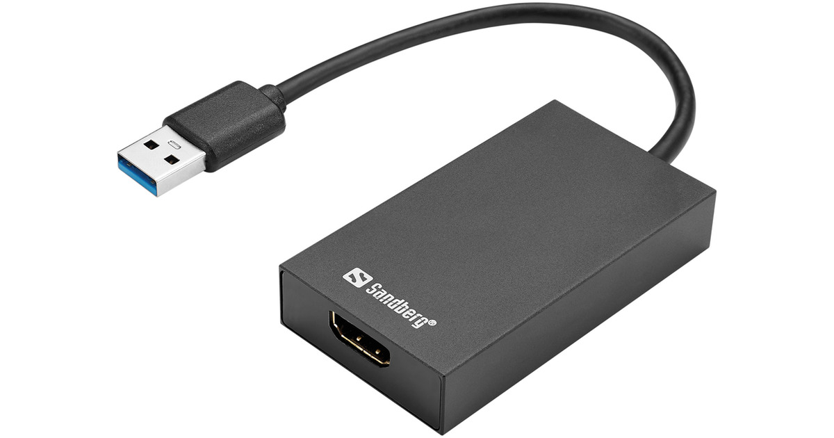USB 3.0 To HDMI Audio Video Adapter Cable For PC Laptop HDTV – 1080p, Universal, Black