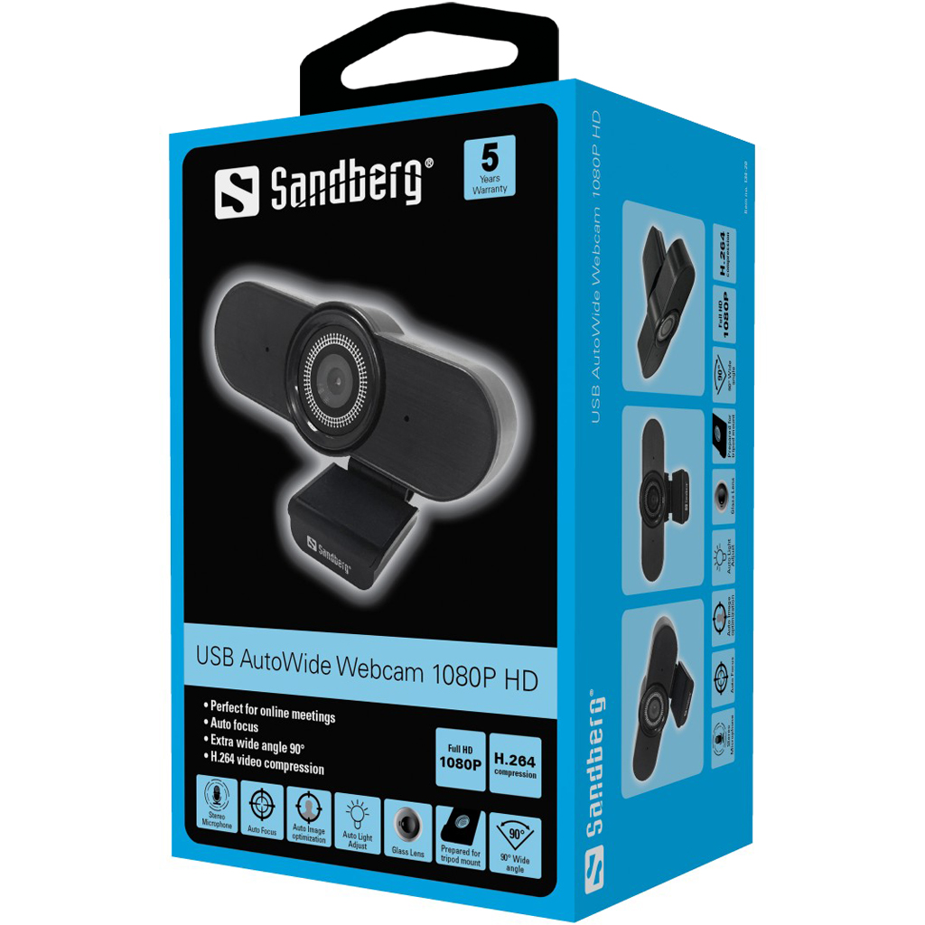 Sandberg USB AutoWide cam 1080P HD (13420) Sandberg A/S